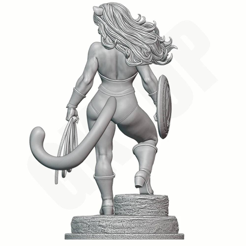 1/24 Beast Girl Warrior, Resin Model Figure Kit, Fantasy Theme, Unassembled and Unpainted