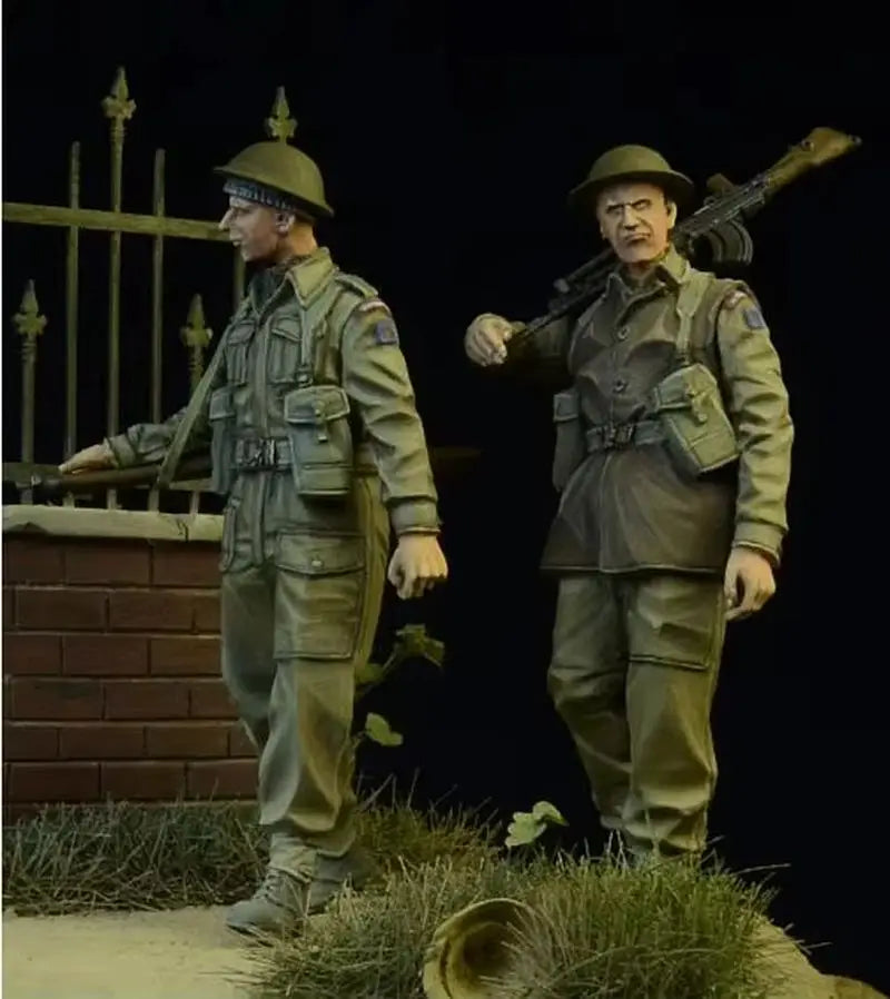 1/35 WWI British Commonwealth Soldiers, 2 Figures, Resin Model Figure Kit, Unassembled and Unpainted