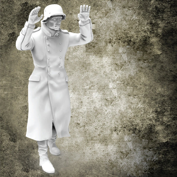 1/35 WWII German Infantryman Surrendering, Resin Model Figure Kit, Unassembled and Unpainted