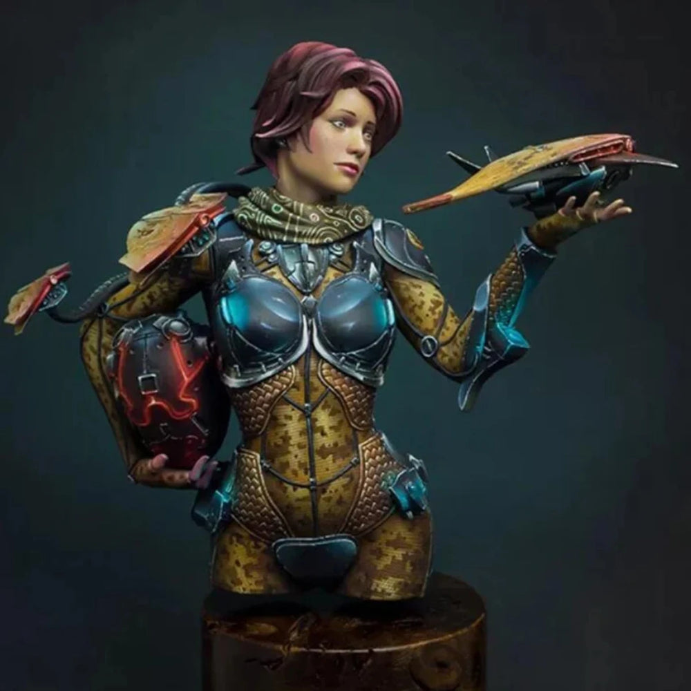 1/10 Steampunk Female, Resin Model Bust Kit, Fantasy Theme, Unassembled and Unpainted