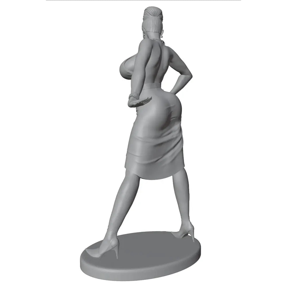 1/24 Woman Posing with Hands on Hips in Wrap Dress, Resin Model Figure Kit, Unassembled and Unpainted