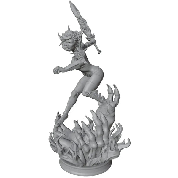 75mm Female Anime Demon Warrior, Resin Model Figure Kit, Anime Theme, Unassembled and Unpainted
