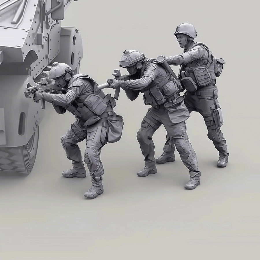 Modern US Special Forces Tactical Team with M4 1/35 Resin Figure Kit - unpainted resin model kit