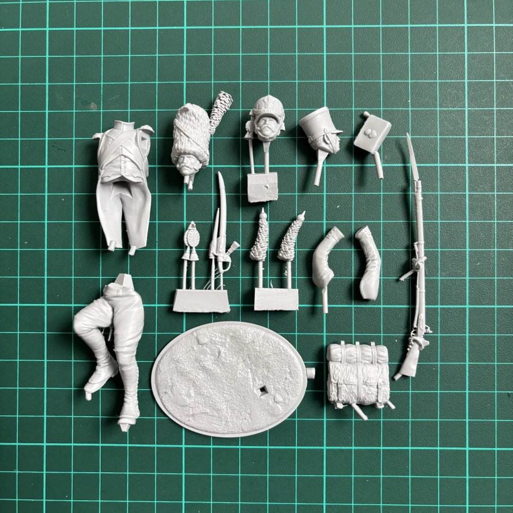 75mm Napoleonic French Line Infantry Grenadier, Resin Model Figure Kit, Unassembled and Unpainted