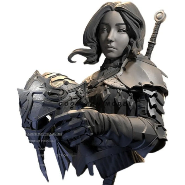 1/10 Female Knight, Resin Model Bust Kit, Fantasy Theme, Unassembled and Unpainted