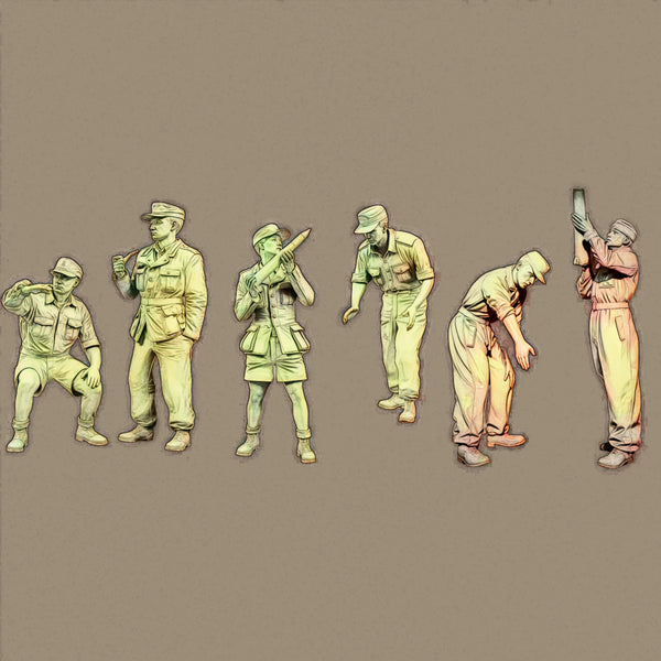 1/35 WWII British Colonial Infantry with Pith Helmets, 12 Figures, Resin Model Figure Kit, Unassembled and Unpainted