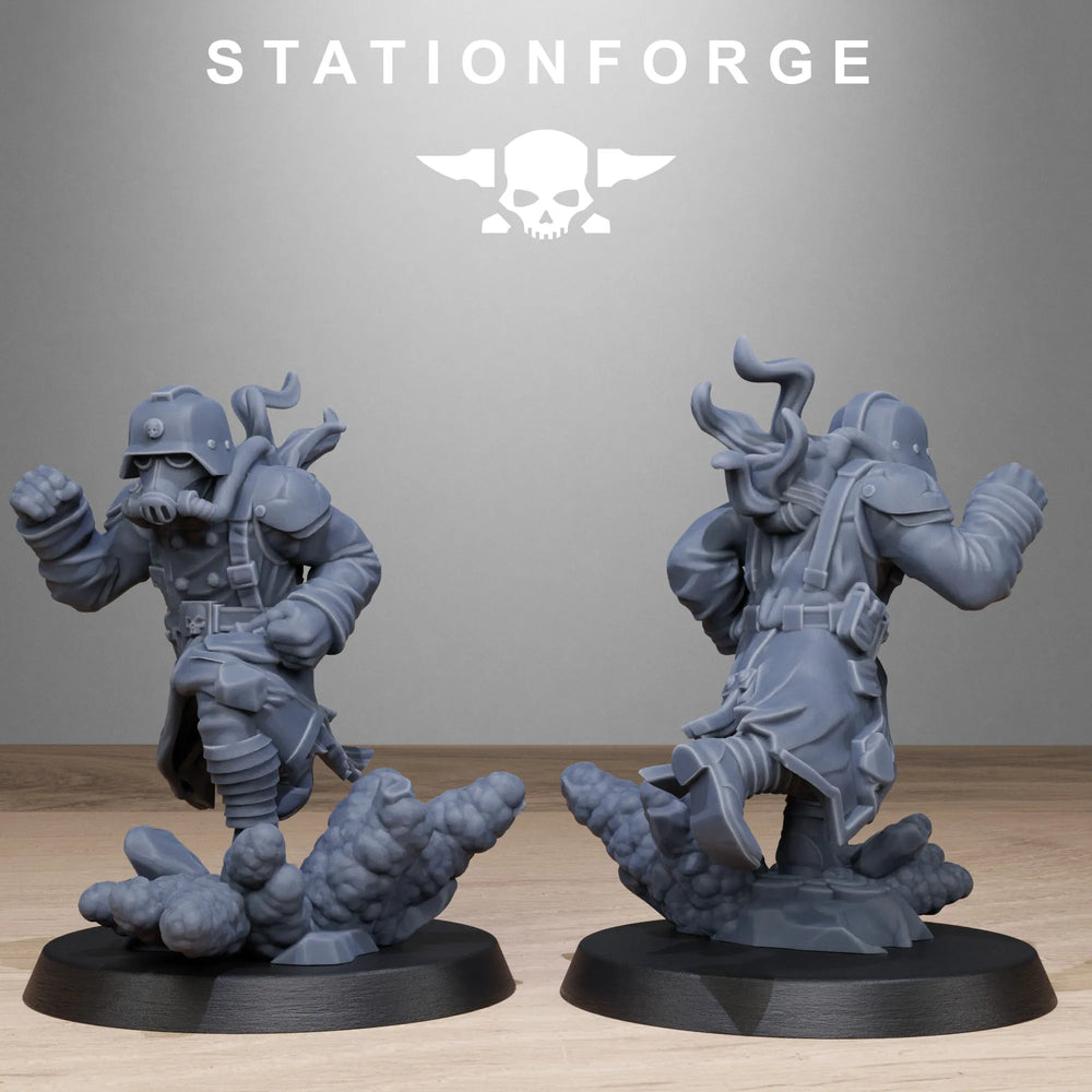 28mm GrimGuard Objective Markers, 10 Figures, Resin Model Figure Kit, Sci-Fi Theme, Unassembled and Unpainted