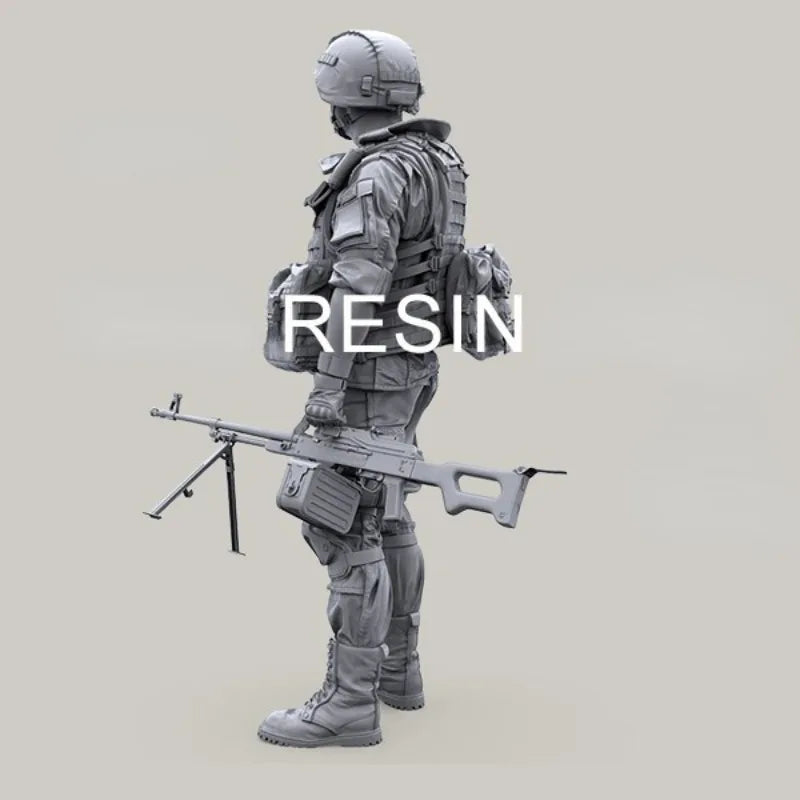 1/35 Modern Russian PKM Gunner, Resin Model Figure Kit, Unassembled and Unpainted