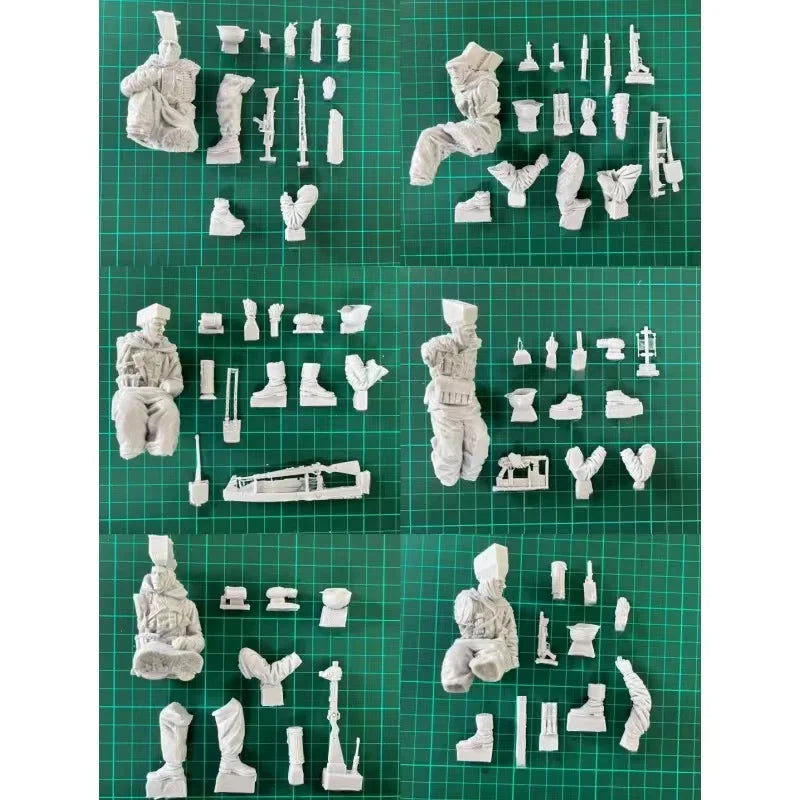 1/16 WWII Soldiers Combat Squad, 6 Figures, Resin Model Figure Kit, Unassembled and Unpainted