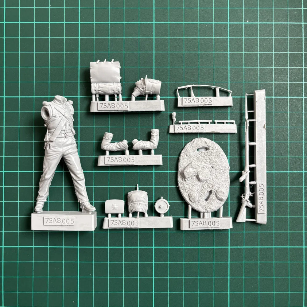 75mm Napoleonic British Guards Infantry Corporal, Resin Model Figure Kit, Unassembled and Unpainted