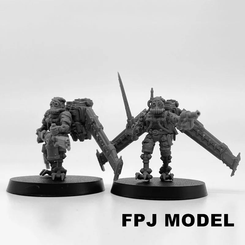 28mm Scavenger Operators, 9 Figures, Resin Model Figure Kit, Sci-Fi Theme, Unassembled and Unpainted