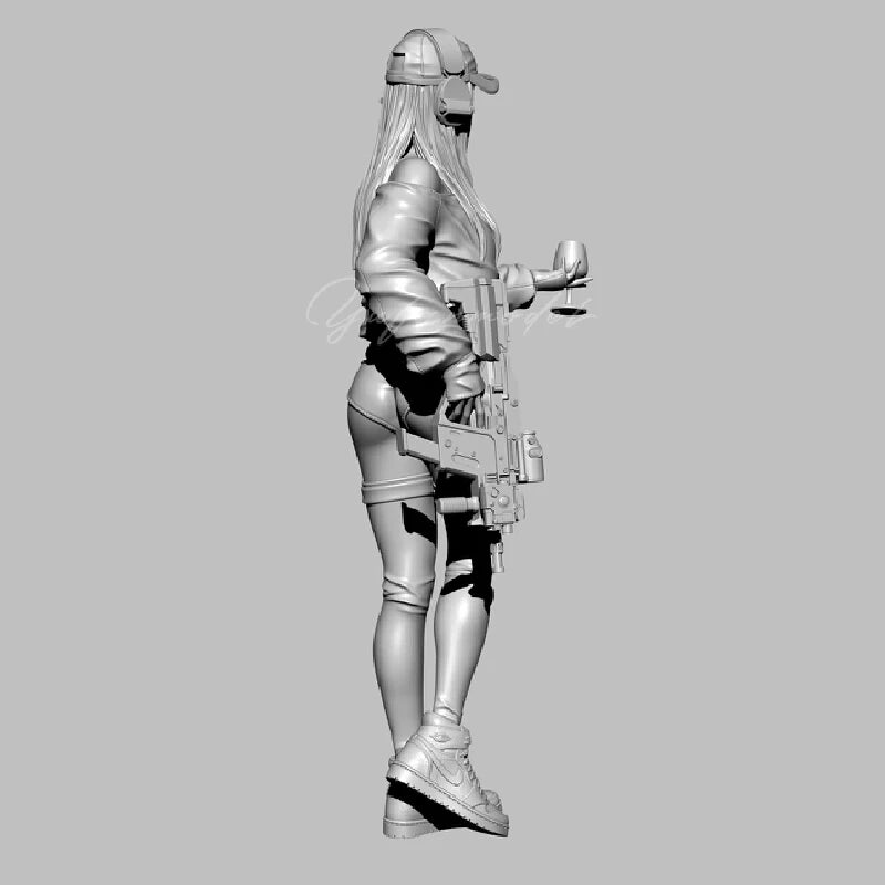 1/24 Modern Tactical Female Operator, Resin Model Figure Kit, Unassembled and Unpainted