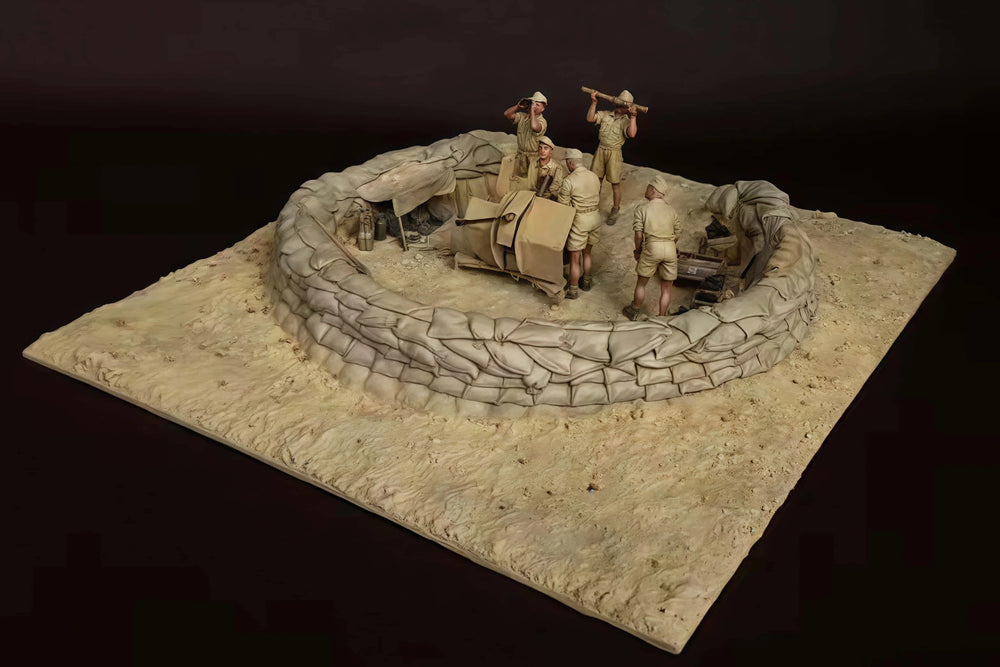 1/35 WWI Soldiers in Fortified Trench, 6 Figures, Resin Model Diorama Kit, Unassembled and Unpainted