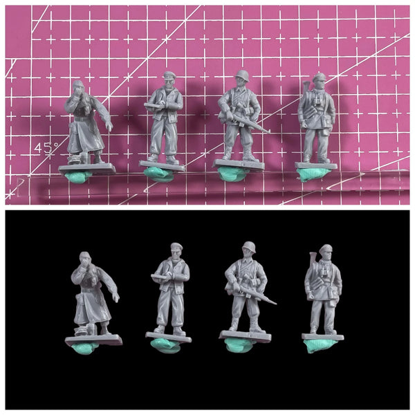 1/72 Modern Escort Infantry, 4 Figures, Resin Model Figure Kit, Unassembled and Unpainted