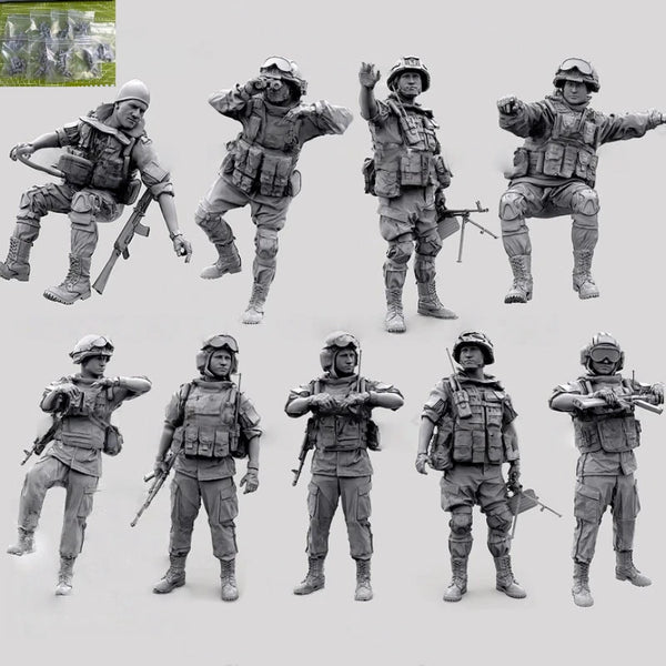 1/35 Modern Tactical Assault Squad, 9 Figures, Resin Model Figure Kit, Unassembled and Unpainted