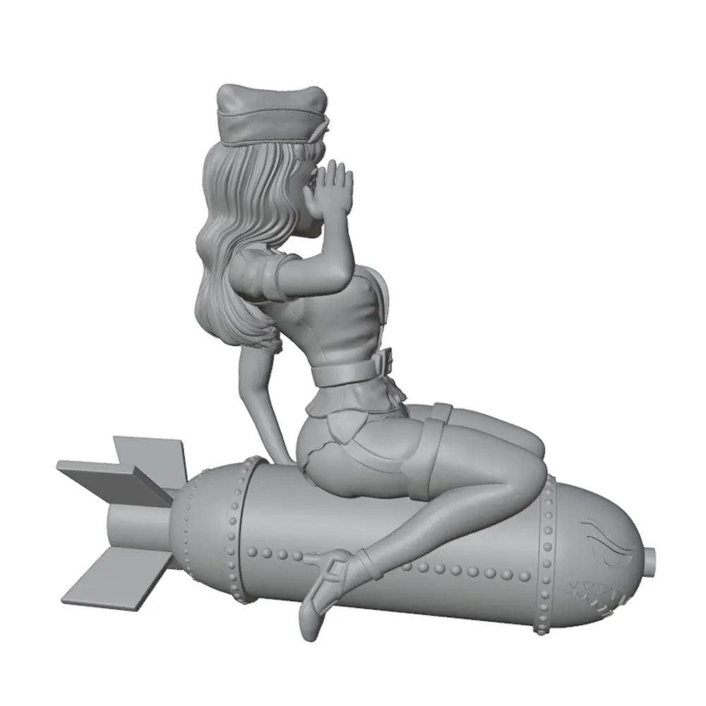 75mm Modern Female Aviation Officer, Resin Model Figure Kit, Unassembled and Unpainted