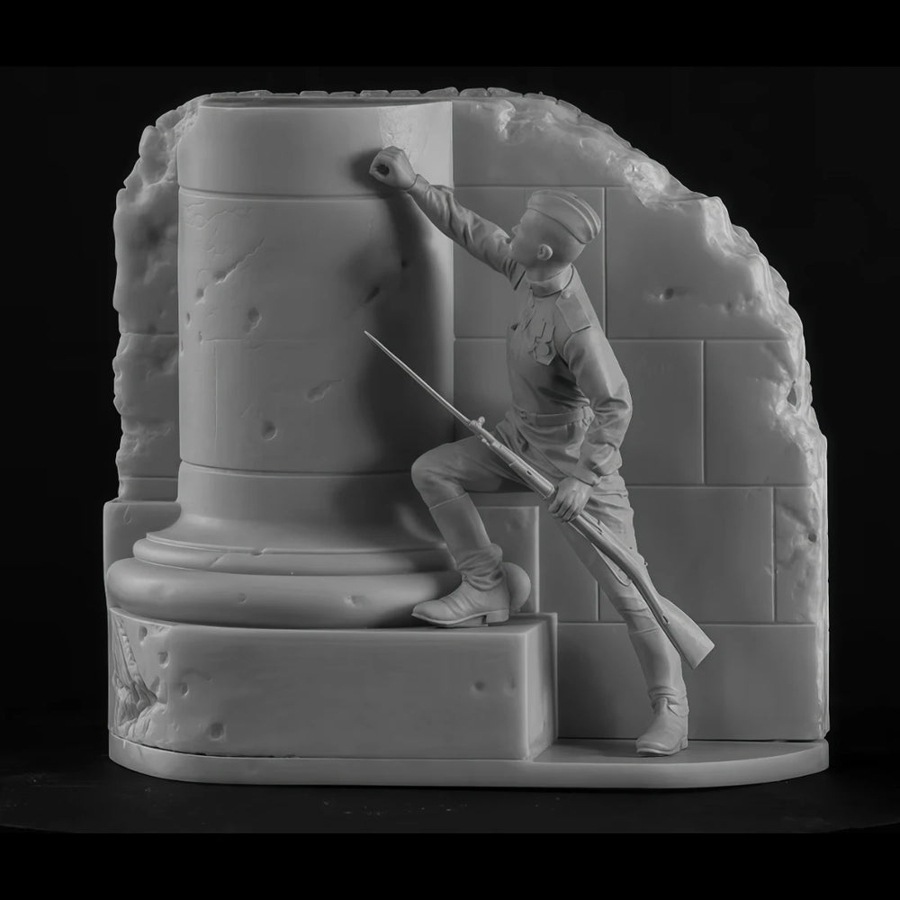 54mm Medieval Archer Soldiers Fortified Tower, 4 Figures, Resin Model Diorama Kit, Unassembled and Unpainted