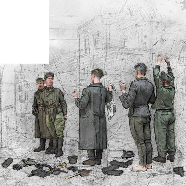 1/35 WWII German & Soviet Surrender, 4 Figures, Resin Model Figure Kit, Unassembled and Unpainted