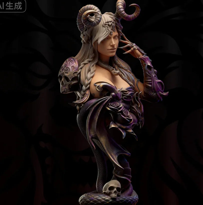 1/10 Succubus, Resin Model Bust Kit, Fantasy Theme, Unassembled and Unpainted