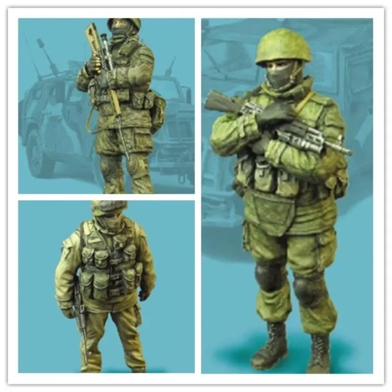 1/35 Modern Tactical Squad in Digital Camouflage, 3 Figures, Resin Model Figure Kit, Unassembled and Unpainted