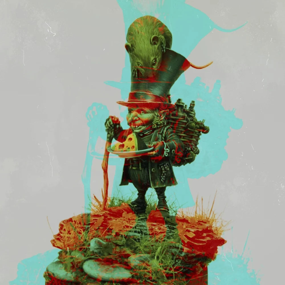 1/32 Dwarf with Mouse Companion, 2 Figures, Resin Model Figure Kit, Fantasy Theme, Unassembled and Unpainted