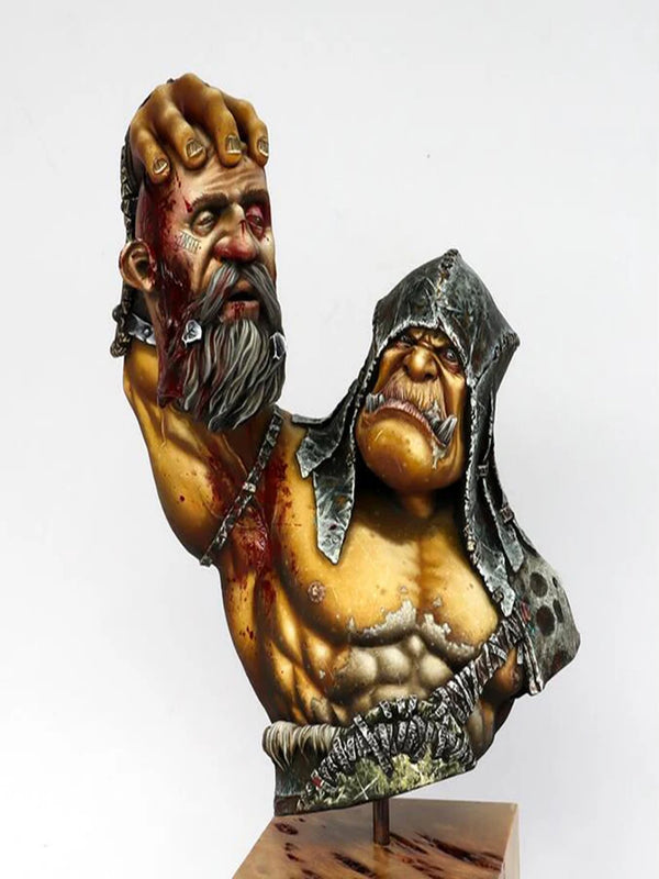 1/10 Ancient Barbarian Warrior, Resin Model Bust Kit, Unassembled and Unpainted