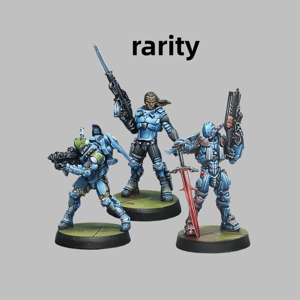 28mm Grimdark Sci-Fi Battle Group, 3 Figures, Resin Model Figure Kit, Sci-Fi Theme, Unassembled and Unpainted