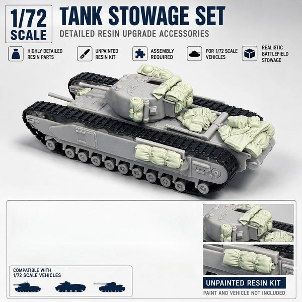 1/72 Modern Tank Stowage Upgrade Accessories, Resin Model Accessory Kit, Unpainted
