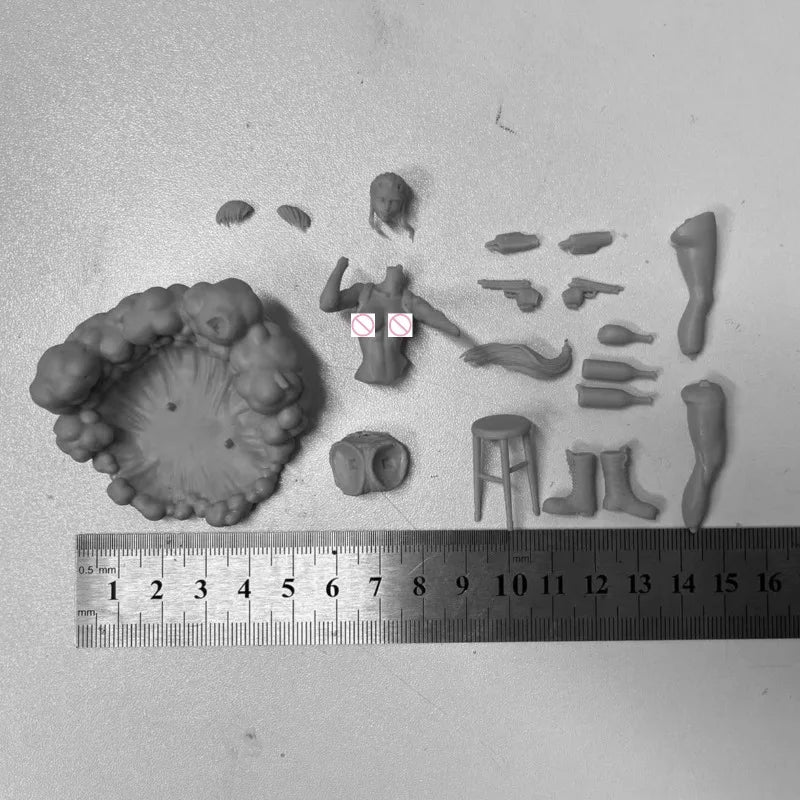 1/24 Warrior with Pistols, Resin Model Figure Kit, Fantasy Theme, Unassembled and Unpainted