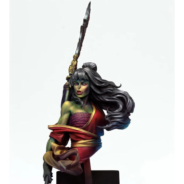 1/10 Nataku Female Warrior, Resin Model Bust Kit, Fantasy Theme, Unassembled and Unpainted