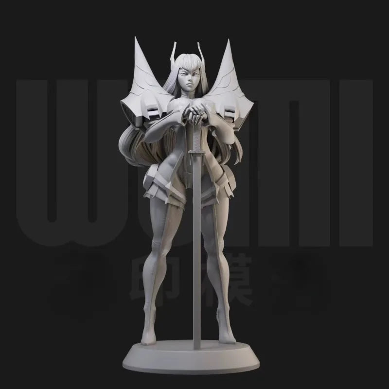 1/24 Angel Warrior with Wings, Resin Model Figure Kit, Fantasy Theme, Unassembled and Unpainted