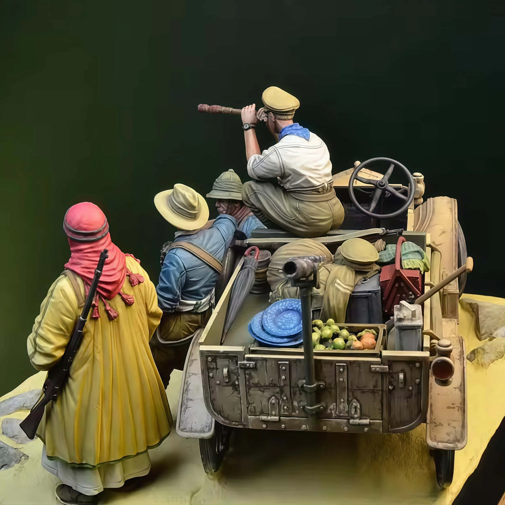 1/35 WWI Militia, 5 Figures, Resin Model Figure Kit, Unassembled and Unpainted