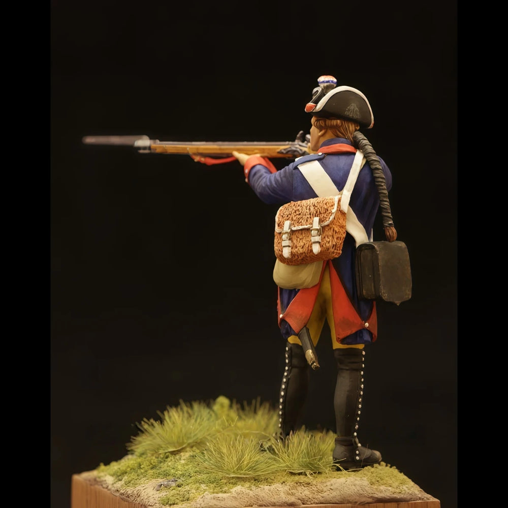 54mm Napoleonic Prussian Musketeer, Resin Model Figure Kit, Unassembled and Unpainted