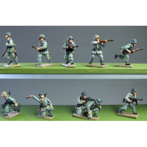 1/72 WWII German Infantry Squad, 10 Figures, Resin Model Figure Kit, Unassembled and Unpainted