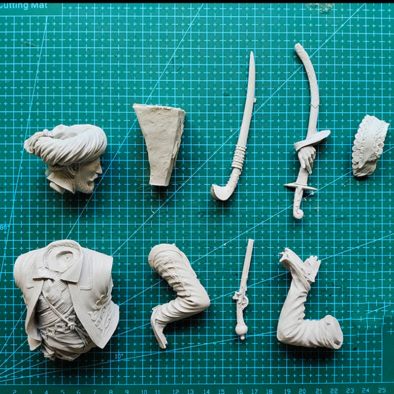 1/9 Ancient Hellenistic Greek Commander in Ornate Turban, Resin Model Bust Kit, Unassembled and Unpainted