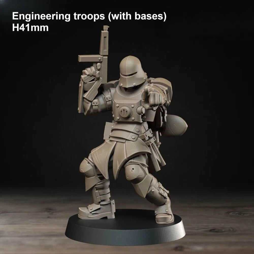 Grimdark Medieval Fantasy Army, 16 Figures, Resin Model Figure Kit, Fantasy Theme, Unassembled and Unpainted