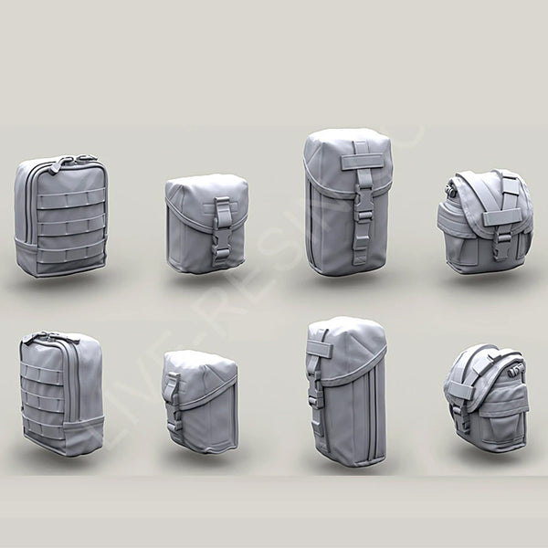 1/35 Modern U.S. Army Tactical Backpacks, Resin Model Accessory Kit, Unpainted