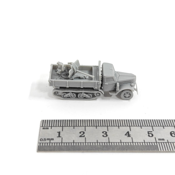 1/144 WWII German Maultier Flakwagen, Resin Model Vehicle Kit, Unassembled and Unpainted