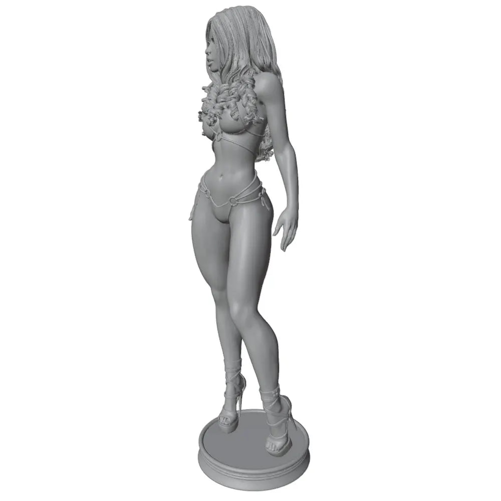 1/24 Long-Haired Warrior with Armor, Resin Model Figure Kit, Unassembled and Unpainted