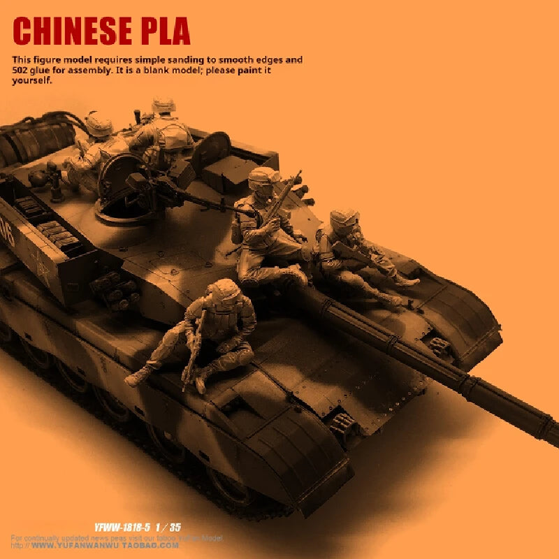 1/35 Modern PLA Soldiers Squad, 5 Figures, Resin Model Figure Kit, Unassembled and Unpainted