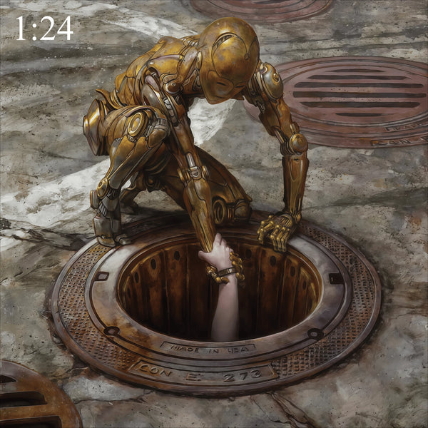 1/24 Crouching Humanoid, Resin Model Figure Kit, Sci-Fi Theme, Unassembled and Unpainted