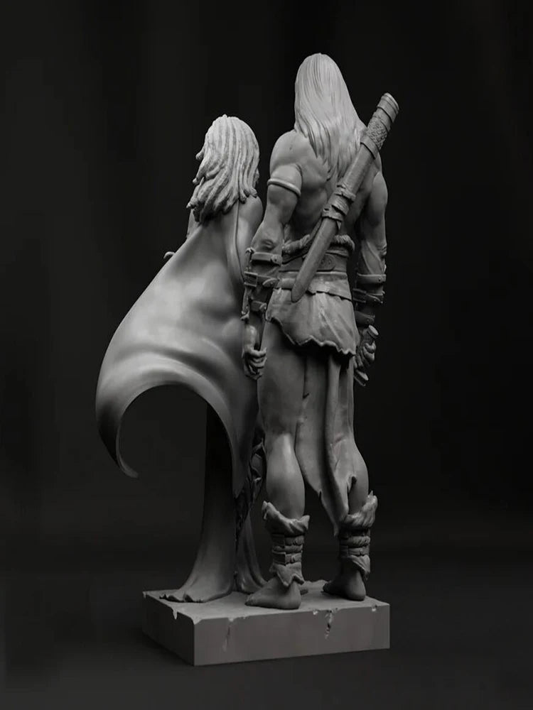 75mm Medieval Fantasy Knight Officer, Resin Model Figure Kit, Unassembled and Unpainted