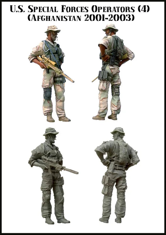 1/35 Modern U.S. Special Forces Afghanistan, 4 Figures, Resin Model Figure Kit, Unassembled and Unpainted