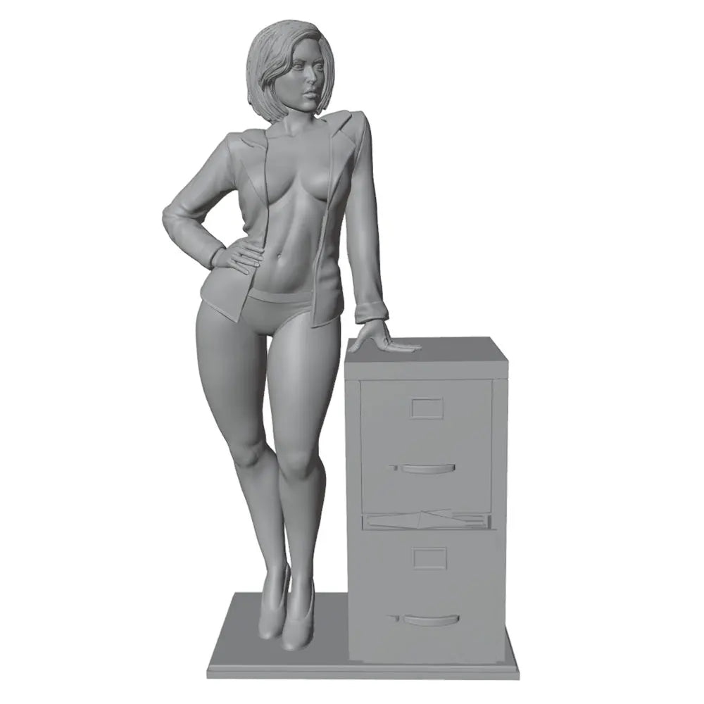 75mm Female Office, Resin Model Figure Kit, Unassembled and Unpainted