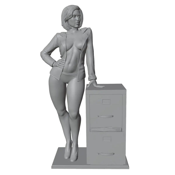 75mm Female Office, Resin Model Figure Kit, Unassembled and Unpainted