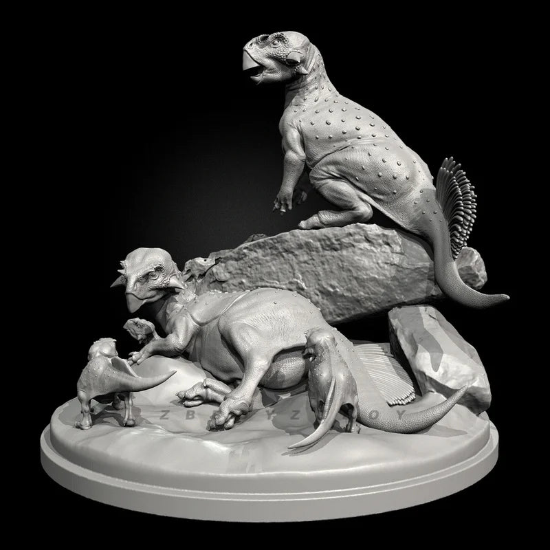 100mm Jurassic Prehistoric Creatures, 10 Figures, Resin Model Diorama Kit, Wildlife Theme, Unassembled and Unpainted