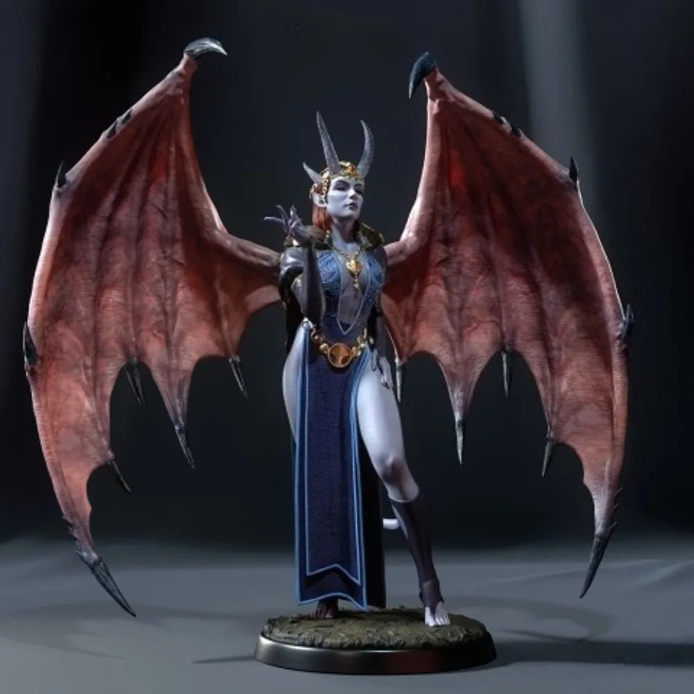 120mm Demon Female, Resin Model Figure Kit, Fantasy Theme, Unassembled and Unpainted