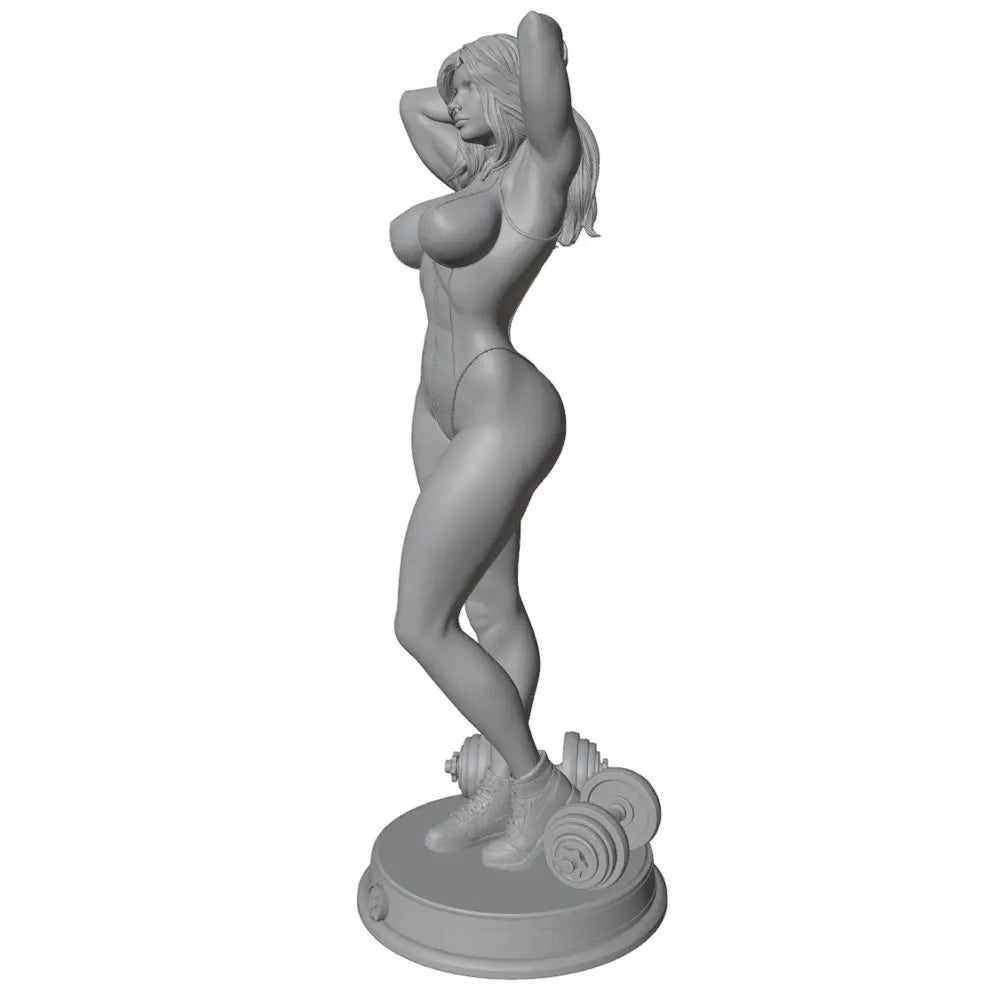 1/24 Athletic Woman in Power Pose, Resin Model Figure Kit, Unassembled and Unpainted