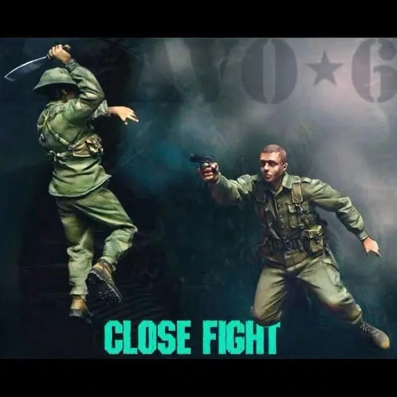 1/35 Vietnam War US Soldier, 2 Figures, Resin Model Figure Kit, Unassembled and Unpainted
