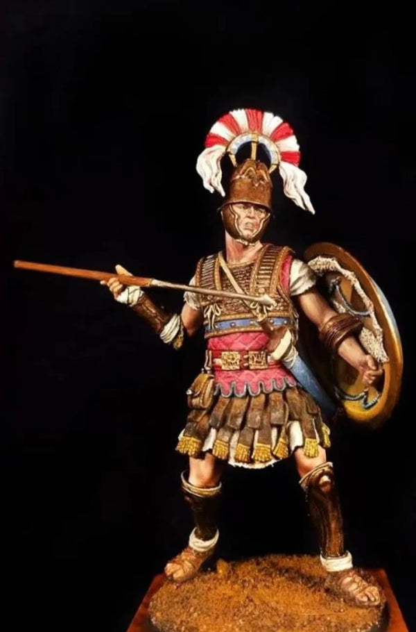 54mm Ancient Greek Warrior in Crested Helmet, Resin Model Figure Kit, Unassembled and Unpainted